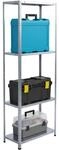 Relaxdays Lagerregal, verzinkter Stahl, HBT 180 x 60 x 40 cm, Silber | 160 kg, 4