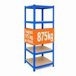 Relaxdays Schwerlastregal, HxBxT: 200 x 80 x 60 cm, 875 kg, blau/braun |...