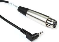 Hosa XVM-101F, Camcorder Microphone Cable, XLR3F to Right-angle 3.5 mm TRS, 1 ft