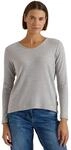 Cecil Damen 3231400 Langarm Shirt mit V-Neck und Rippstruktur (1er Pack)