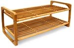 Relaxdays Schuhregal Bambus HxBxT:33x75x33cm, Holz, f&uuml;r 6 Paar, stapelbar, 2