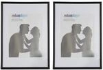 Relaxdays Bilderrahmen 2er Set, 20x30 cm, Passepartout 15x20 cm, schwarz 