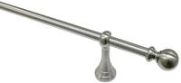 Gardinia Gardinenstangen Set Polaris 1-Lauf &Oslash; 19 mm Edelstahl-Optik 160 cm, Metall,