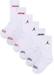 Jordan Jungen Legend Crew 6Pk Sokken, White, 5/7 Jahre