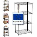 Relaxdays Metallregal, 4 Ebenen, bis 140 kg, HBT: 120 x 56 x 35 cm, schwarz 