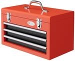 DURHAND Werkzeugkiste Leer 3 Schubladen Handgriff 45 x 24 x 27 cm Rot 