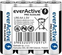 everActive AA Batterien Pro Alkaline Mignon LR6 R6 1.5V, 4er Pack | h&ouml;chste