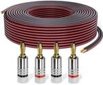 PureLink Lautsprecherkabel Boxenkabel OFC 2x2,50mm&sup2; 15m mit Bananenstecker | Set mit