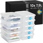 SmartStore - 10x Aufbewahrungsbox mit Deckel Classic 7,5L (40x30x11cm) |...