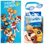 Badetuch-Set mit Schwimmbrille Paw Patrol, f&uuml;r Jungen und M&auml;dchen, weiches Handtuch