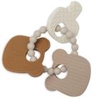 Jollein Schl&uuml;ssel Bei&szlig;ring Silikon Teddyb&auml;r beige
