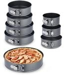 Relaxdays Springform Set, 8 runde Backformen, &Oslash; 14/16/18/20/22/24/26/28 cm,