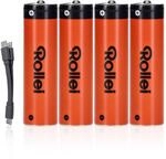 Batterien AA, Rollei Wiederaufladbare Batterien Li-Ion Akku mit USB C...