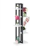Relaxdays Pflanzenregal Blumentreppe mit 5 Ablagen, schwarz-wei&szlig; | Blumenregal...