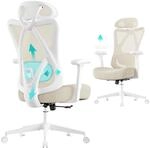 SONGMICS B&uuml;rostuhl ergonomisch, Netzstuhl, bis 150 kg belastbar |...