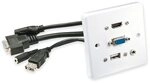 LINDY Wandanschlussplatte VGA/HDMI/USB/3.5mm Stereo 60220, Wei&szlig;, 8.5 x 1.0 x...