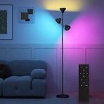 HOMCOM Stehlampe Wohnzimmer Dimmbar mit Leselampe 4150lm 2700K&ndash;6000K |...