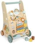 small foot Lauflernwagen &bdquo;Safari aus Holz, 3 Seiten, R&auml;der mit Gummiringen,