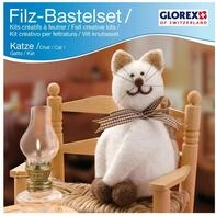 Glorex 6 2902 603 - Kreatives Filz Bastelset Katze, Filzset mit...