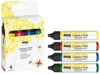 KREUL 49755 - Candle Pen 4er Set, Gelb, Rot, Blau Gr&uuml;n, je 29 ml, feine...