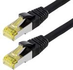 Helos Patchkabel S / FTP (PIMF) CAT 6a - Verbindungskabel, Schwarz, 0,25 m