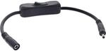 Inline DC Kabel mit Schalter, DC Stecker/Buchse 3,5x1,35mm, AWG 18, schwarz,...
