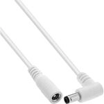 InLine DC Verl&auml;ngerungskabel, Winkelstecker 5,5 x 2,5mm, wei&szlig;, 5m | 5 m, AWG...