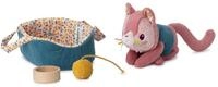 Lilliputiens, Jeanne mit K&ouml;rbchen, Katzen-Kuscheltier, ab 12 Monaten | Rollenspiel