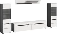 xonox.home - Wohnwandkombination Canu 4tlg. 272x141x33 cm in Korpus Basalt grau...