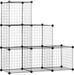 HOMCOM Steckregal Regalsystem mit 6 F&auml;chern 109 x 37 x 109 cm Schwarz | DIY