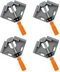 Relaxdays Winkelspanner, 4er Set, 90 Grad, bis 50 mm, grau/orange | verstellbare