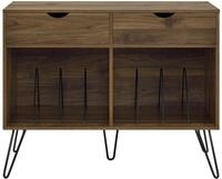 Harmony Plattenst&auml;nder Walnussoptik, 99 x 43 x 79 cm, Schallplattenregal mit 2