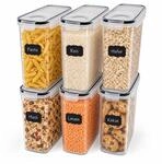 Relaxdays Vorratsdosen, 6er Set, 4 l, transparent | luftdichter Deckel,