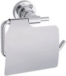 tesa LUUP Toilettenpapierhalter mit Deckel, verchromt - WC-Rollenhalter zur