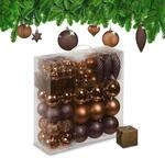Relaxdays Weihnachtskugeln 110er Set, Kunststoff, Weihnachtsbaumdeko mit Kugeln...