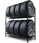 Humberg Reifenregal 300 kg - Freistehendes Metallregal 8 Reifen - Stahl Aluminium -
