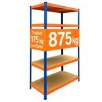 Relaxdays Schwerlastregal, HBT: 200x120x50 cm, blau-orange | Traglast 875 kg, 5