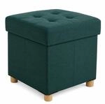 Relaxdays Truhenhocker mit Deckel, Schaumstoffpolster, bis 300 kg, petrol 