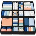 Relaxdays Schubladen Ordnungssystem, 16-tlg. Set, Stoff, faltbar, schwarz |...