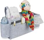 Relaxdays Betttasche Hochbett, Filz, hellgrau | Bett Organizer