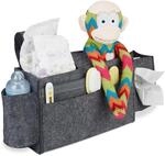 Relaxdays Betttasche Hochbett, Filz, dunkelgrau | Bett Organizer