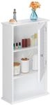 Relaxdays Badschrank HBT 70 x 42 x 16,5 cm, wei&szlig; | Badezimmerschrank