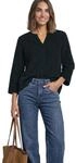 Street One Damen 3/4-Arm Bluse aus Cord mit Split Neck
