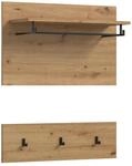 xonox.home - Wandgarderobe Canu 80x73x27 cm Artisan Eiche Nb.