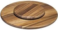 Spring Drehteller Fondue, Akazienholz, kugelgelagert, &Oslash; 40,5 cm | Serviertablett aus