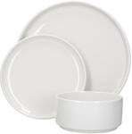 Mikasa Camberlie Essgeschirr Set, Wei&szlig;es Porzellan im Scandi Style, Teller und