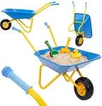 Relaxdays Schubkarre Kinder, rutschfeste Griffe, blau | Metall, Kunststoff, 43...