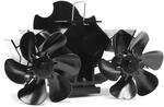 Relaxdays Kaminventilator doppelt, HBT: 15x23,5x15 cm, schwarz |...