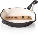 Romertopf Gusseisenpfanne emailliert 24 cm, Bratpfanne Induktion, Anthrazit |...