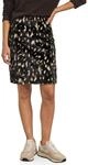 Damen Knielanger Fake-Fur Rock mit Muster